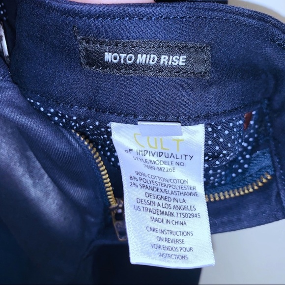 EUC Cult of Individuality Moto Mid Rise Coated Jeans - Picture 9 of 9